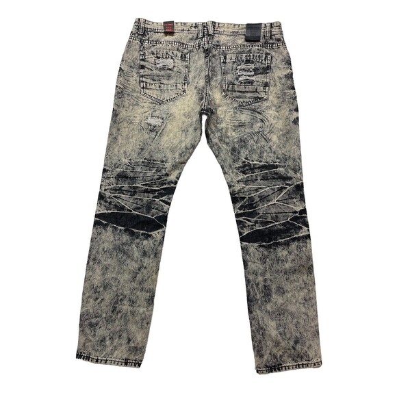 Contender Premium Men's Slim Straight Leg Patched Distressed Jeans Size 40x34 - Picture 2 of 15